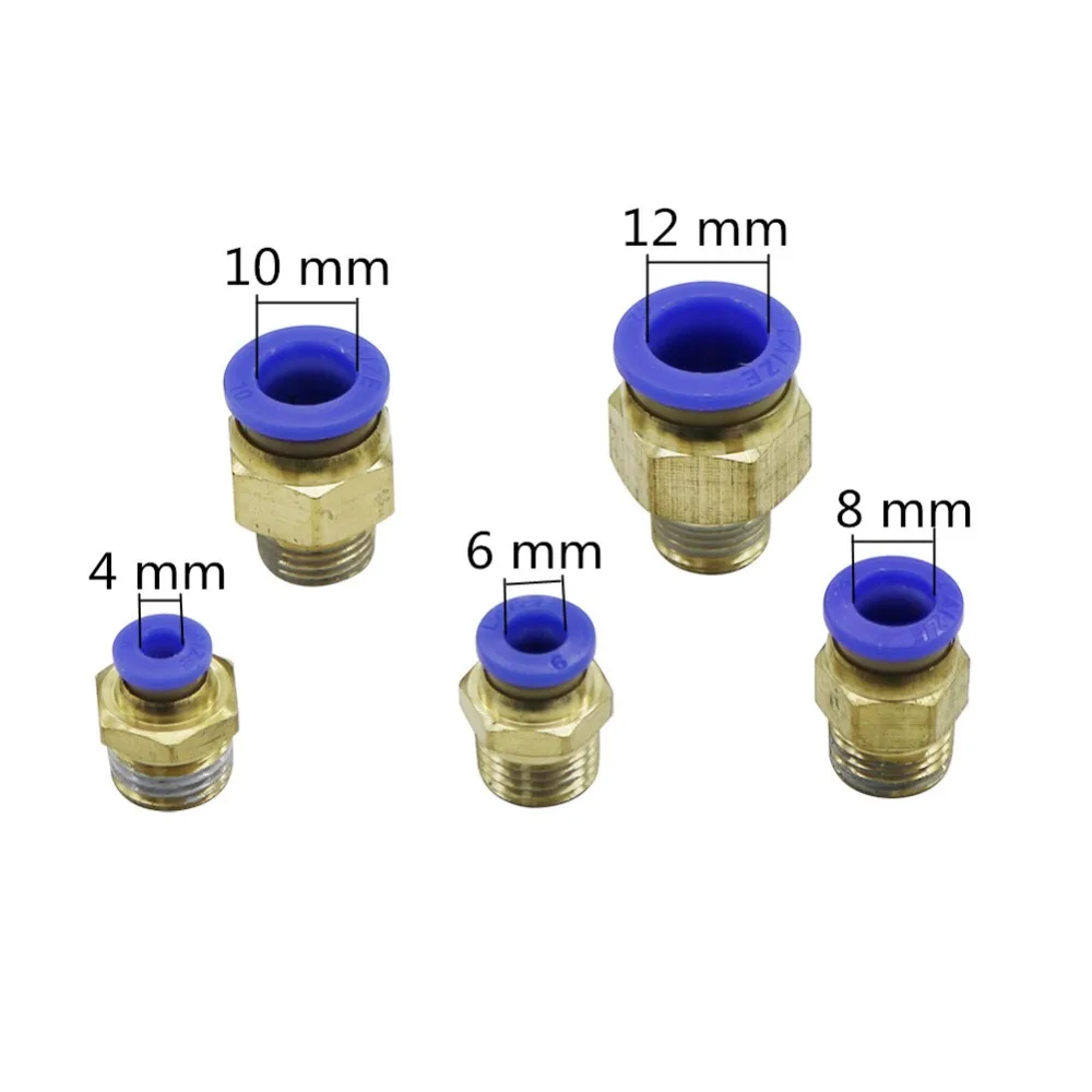 Воздушный Пневматический 12 мм 10 мм 8 мм 6 мм 4 мм шланг 1/" 1/4" 3/" 1/2" "наружная резьба соединитель воздушной трубы быстрое соединение 1 шт