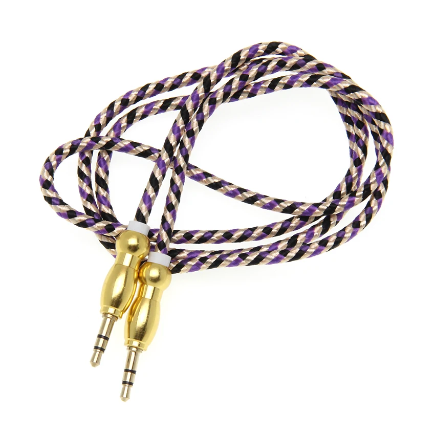 100cm Jack Audio Cable 3 5mm Gold Plug Stereo Aux Cables M M Headphone Cord for iPhone Car Speaker Earphone MP3 4