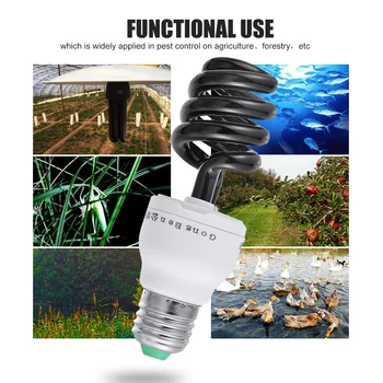 

E27 AC220V UV Lamp Bulb Ultraviolet Fluorescent Spiral Light Lamp Energy Saving Light Solar Counterfeit Detector Insect Trap Hot