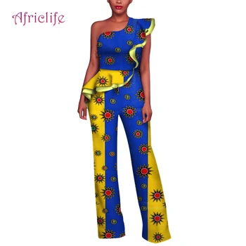 

22% Discount on the Newest Type African Clothes Women Jumpsuit High Waist Sexy Clothing Plus Size Custom Party Jumpsuit WY5694