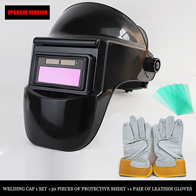 welder cap with full face shield for welding mask automatic light baking face ware каска строительная przyłbica ochronna
