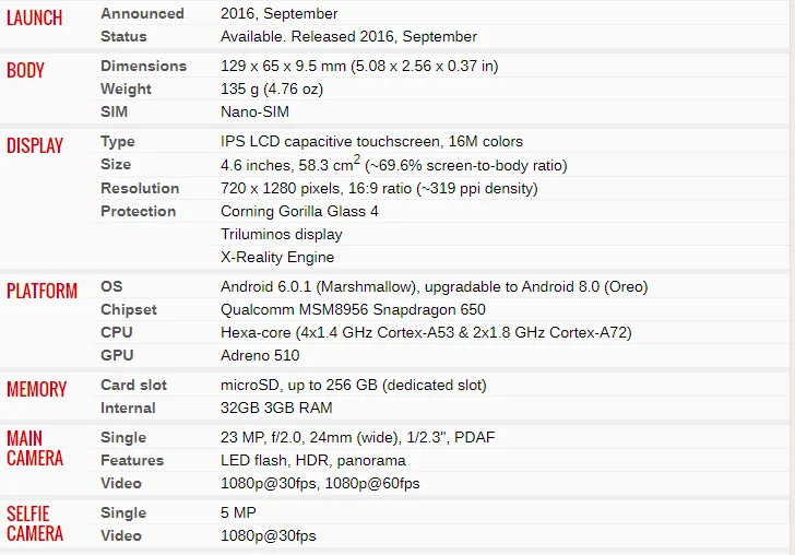 Мобильный телефон sony Xperia X Compact F5321 с одной sim-картой, 4G LTE, 4,6 дюймов, 3 ГБ ОЗУ, 32 Гб ПЗУ, 2700 мАч, мобильный телефон с отпечатком пальца