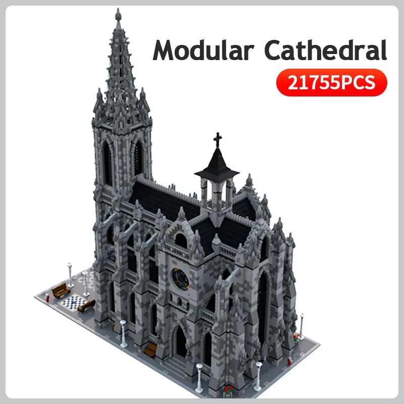 

New Cathedral Model Assembly Architecture Medieval Retro Building Blocks Kids DIY City Street View Bricks Toys Kid Xmas Gift