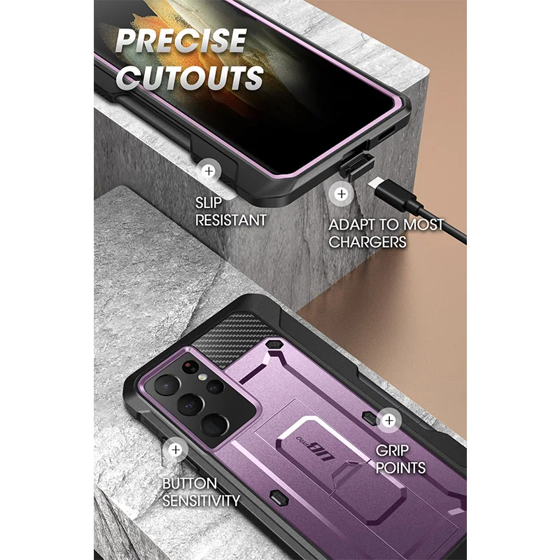 Do etui Samsung Galaxy S21 Ultra 5G (wydanie 2021) SUPCASE UB Pro dwuwarstwowa, wytrzymała kabura z otworem na długopis