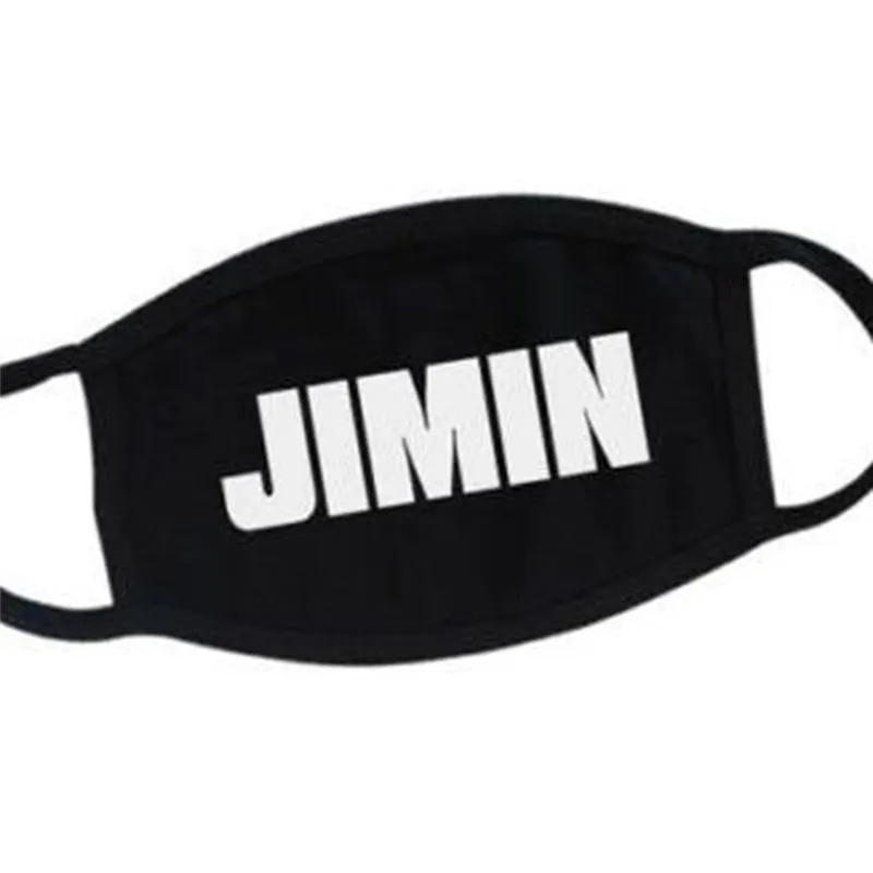 Imixlot Kpop Bangtan хлопковая Пылезащитная маска для рта и лица белая "V" JIN "" JIMIN "" SUGA "J-HOPE" буквы черные маски для унисекс