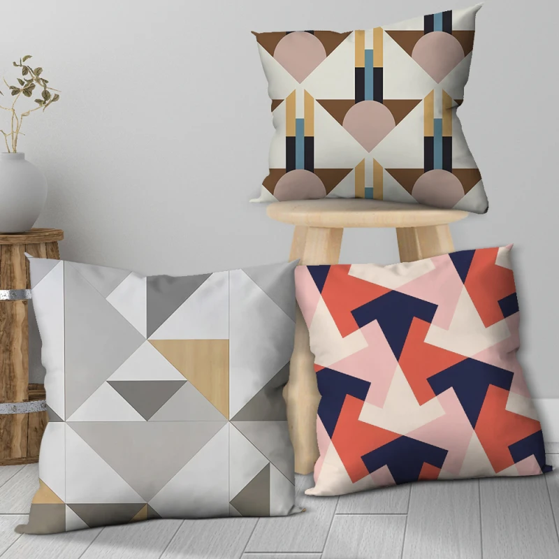 

Geometric Multiple Styles Short Plush/Peach Skin Cushion Covers Throw Sofa Bed Decorative Livingroom Home Decoration Winter