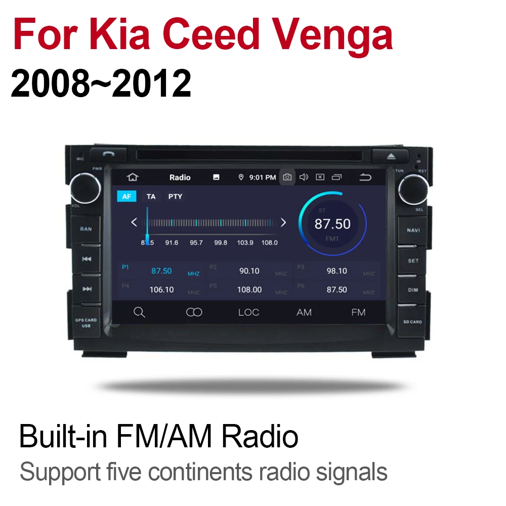 2din Android 9,0 Восьмиядерный 4 Гб ram автомобильный DVD для Kia Ceed Venga 2008~ 2012 gps Радио BT Navi карта мультимедийный плеер система