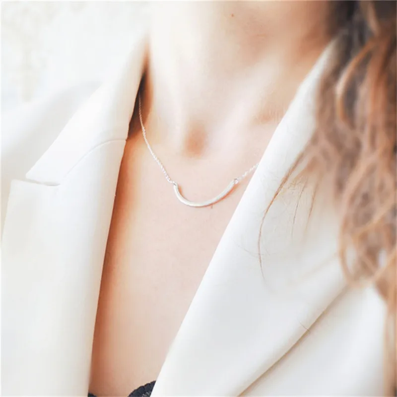 100% 925 Pure Серебряные ожерелья для Для женщин классический простой дизайн круглый форма кубического циркония подвеска с черным коженным