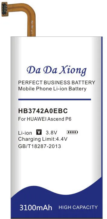 Высокое качество 3100 мА/ч, HB3742A0EBC Батарея для Huawei Ascend P6 P6-U06 p6-c00 p6-T00/Ascend G6 G620 G621 G620s G630 телефон Батарея