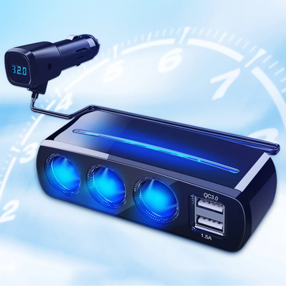 12 В/24 В двойной USB порт розетка для автомобильного прикуривателя Разветвитель Универсальный 3 гнезда адаптер разветвитель USB зарядное устройство автомобильное зарядное устройство для телефона