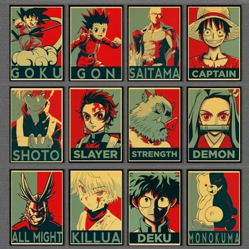 

Anime My Hero Academia/Danganronpa/ One Piece Retro poster Home decoration Retro Poster Painting Room Wall stickers Art Decor