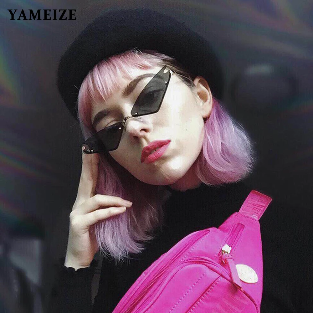 

YAMEIZE Retro Fashion Cat Eye Sunglasses Women Sun Glasses Luxury Brand Designer Triangular Glasses Eyewear For Female Gafas
