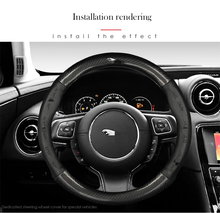 ManH FenT углеродное волокно коровья кожа Чехол рулевого колеса автомобиля для Jaguar XF XE F Pace XJ X-type Ruitar E Pace эмблема s-типа