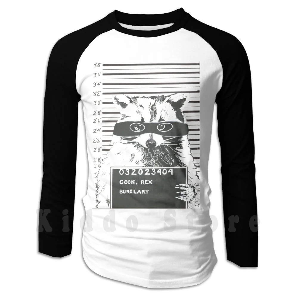 

Rex hoodie long sleeve Raccoon Animal Burglar Black White