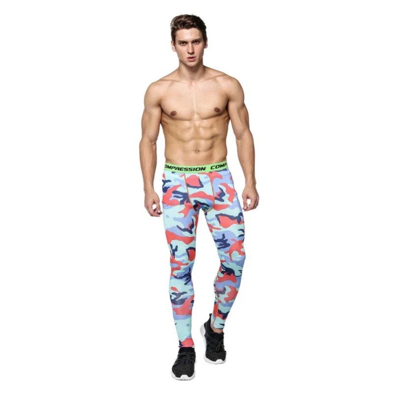 A Men's Compression Pants Running Tights Basketball Gym Pants Bodybuilding Jogger Jogging Skinny Leggings Trousers Sportswear - Цвет: A
