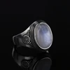 Natural Moonstone Ring Lady 925 Silver Jewelry Retro Party Ring 10x14MM Large Ellipse Gem Gift Wholesale ► Photo 2/6