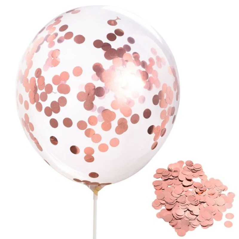 Rose gold Золотые воздушные шары прозрачная детская вечеринка на день рождения фольга счастливые Свадебные игрушки детские украшения конфетти воздушный детский душ прозрачный - Цвет: Rose gold