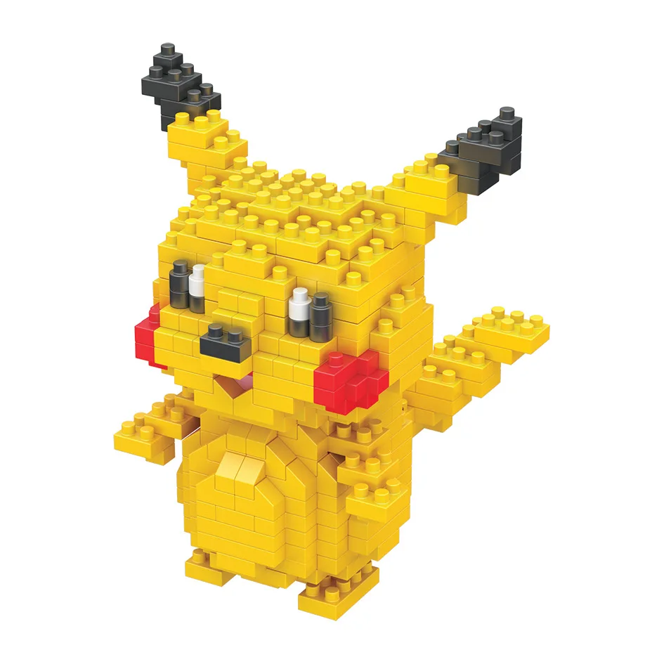 Pokemon Pikachu Building Blocks Small Cartoon Animal Model Education Game Graphics Action Figure Brick Pokemon Toys for Children soft stacking blocks