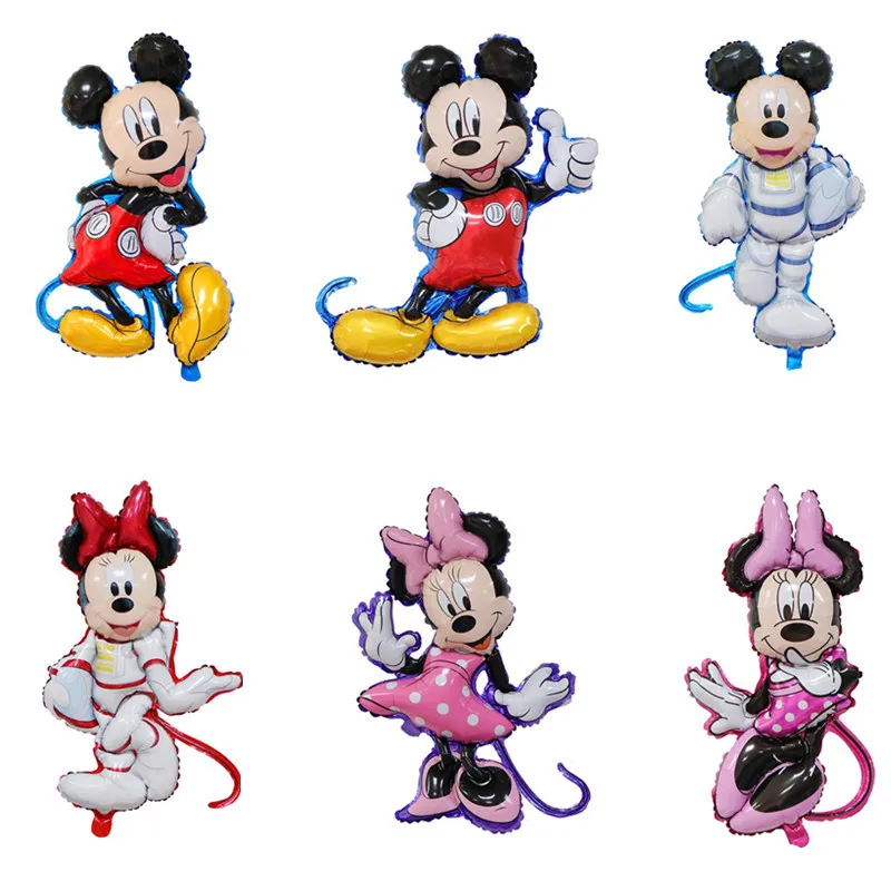 Globos de papel de aluminio de Mickey y Minnie Mouse, decoración de fiesta  de cumpleaños para niños, Baby shower, juguetes, globos de dibujos  animados, novedad|Globos y accesorios| - AliExpress