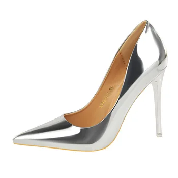 

Plus Size Shoes Patent Leather Wonen Pumps Fashion Office Shoes Women Sexy High Heels Shoes Women's Wedding Shoes Party 10.5cm