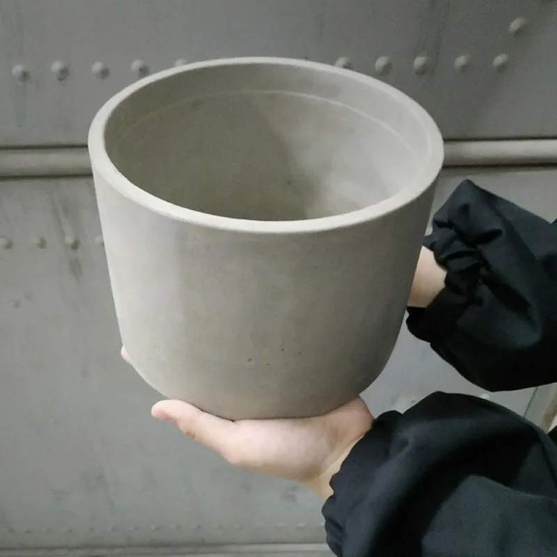 Large Round Concrete Flower Pot Silicone Mold DIY Planter