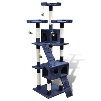 

Cat Tree Cat Scratching Post With Sisal Sticks 170 cm 2 Condos Cat Scraches Fully-equipped For Multi-cats Easy Maintain Assemble