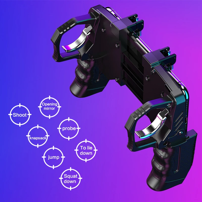  PUGB Helper Four - Finger Linkage Game Handle Peace Elite Fast Shooting Button Controller For IOS A