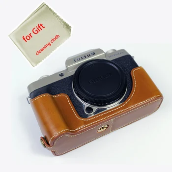 

Portable PU Leather Case Camera Bag cover for Fujifilm Fuji XT200 X-T200 Half Body Set Cover with Battery Opening
