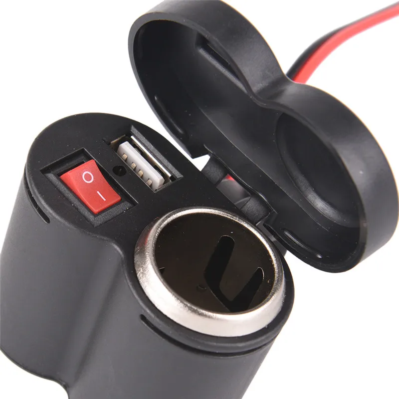 Горячая Распродажа USB Мощность 12 V-24 V Водонепроницаемый мотоцикл/велосипед прикуривателя Зарядное устройство гнездо