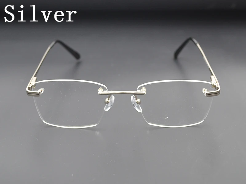 Унисекс прямоугольные очки без оправы для близорукости, оправы для женщин и мужчин, Металлические Модные прозрачные очки, Настраиваемые линзы по рецепту N5