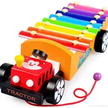 Деревянный Детский паровозик, музыкальная шкатулка, тащить пианино, шт., игрушка, пианино, раннее детство, Детский развивающий музыкальный инструмент, игрушка