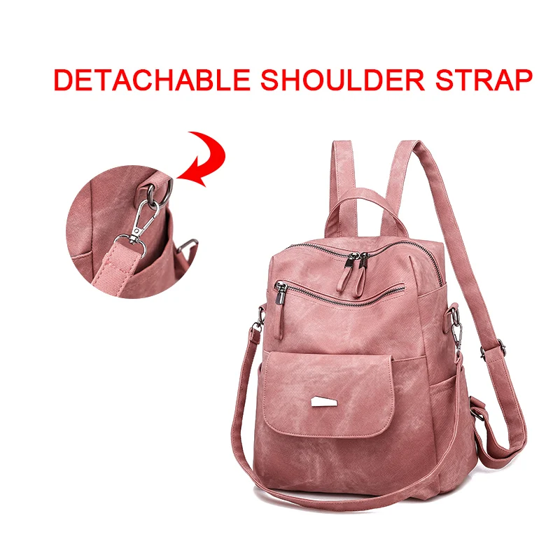 Ретро Большой рюкзак, женский рюкзак из искусственной кожи, женский рюкзак, рюкзаки для путешествий, школьные сумки на плечо, Mochila Back Pack, розовый