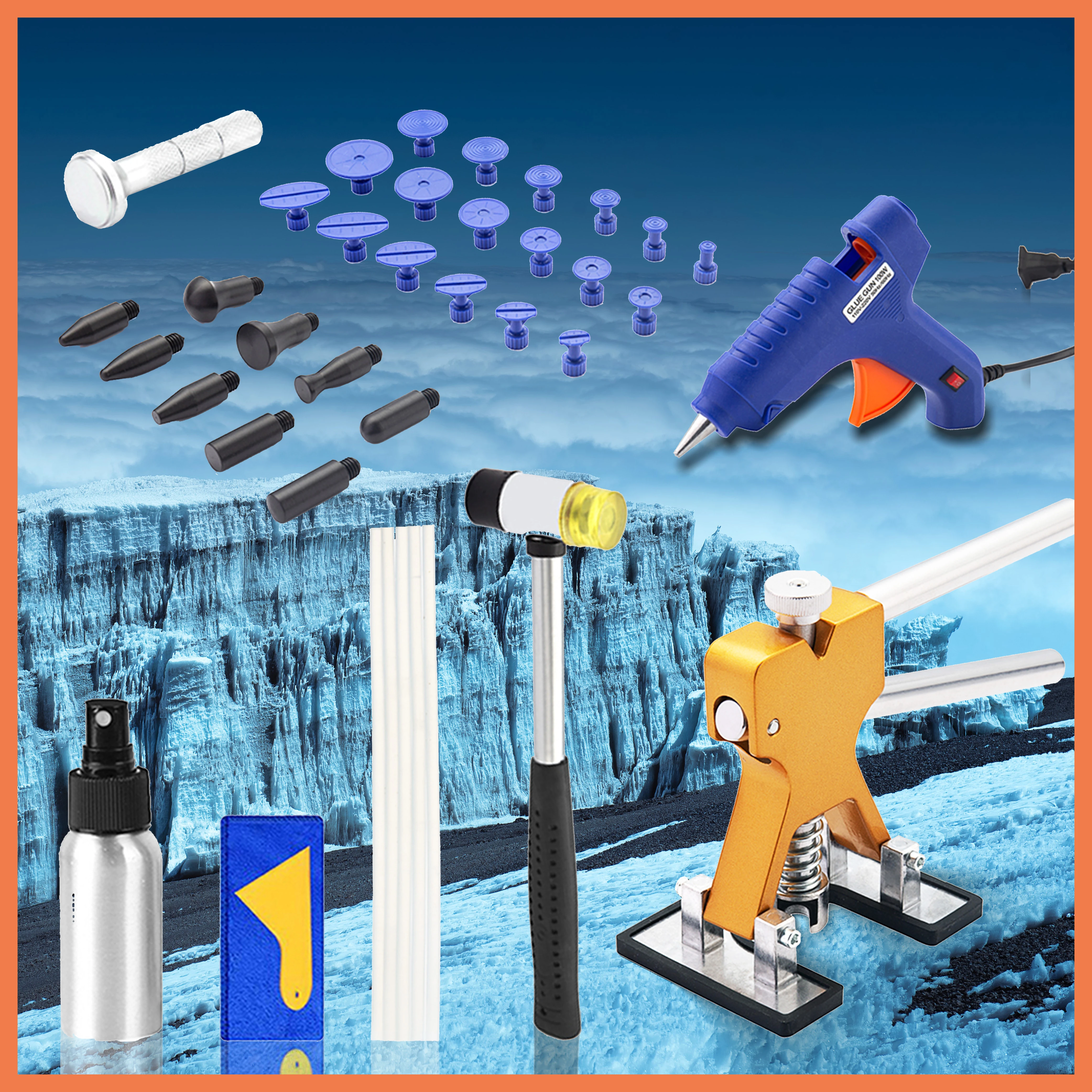 車のへこみ修理ツール 塗装なしのへこみ修理キット グルーエクストラクタ付きのへこみ除去キット 車のへこみ除去キット Aliexpress