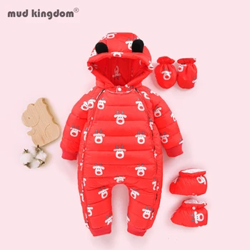 

Mudkingdom Baby Jumpsuits Winter Rompers Cartoon Hooded Newborn Girls Down Snowsuit Toddler Boys Coat Clothes