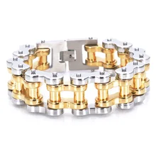 1 шт., 18 мм/22 мм, мужские панк стиль, модные, серебристые, золотые, из нержавеющей стали, мотоциклетные байкерские браслеты ручной работы, 9"