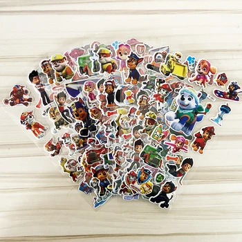 

NEW 6/12 sheets PAW Patrol dog Toy car Stickers 3D Children's Cartoon Bubble Paste Thicken The Reward Stickers Kids Toys Gifts