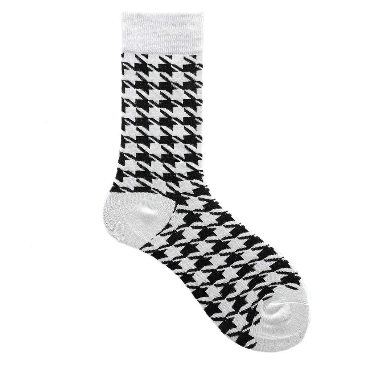 Винтажные мужские носки Harajuku Классические черно-белые полосатые клетчатые носки с принтом геометрические хип-хоп хлопковые уличные новые