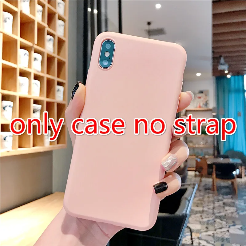 only case no strap1 Простой силиконовый карамельный цвет бант ткань Кроссбоди чехол для телефона для iphone11pro max чехол для iphoneexs MAX чехол X XR 6 6S 7 8 plus - Цвет: only case no strap1