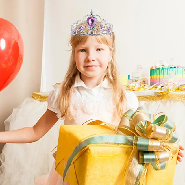 Girls Princess Costume Crown Magic Wand Necklace Earrings Set Necklace Gloves Accessories Beauty Sets Christmas Party Gift 3