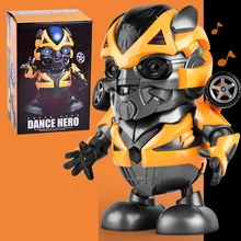 Супер герой Электрический танцующий робот Hyun dance Электрический робот детские развивающие игрушки детские подарки для рождественской вечеринки вокальные игрушки