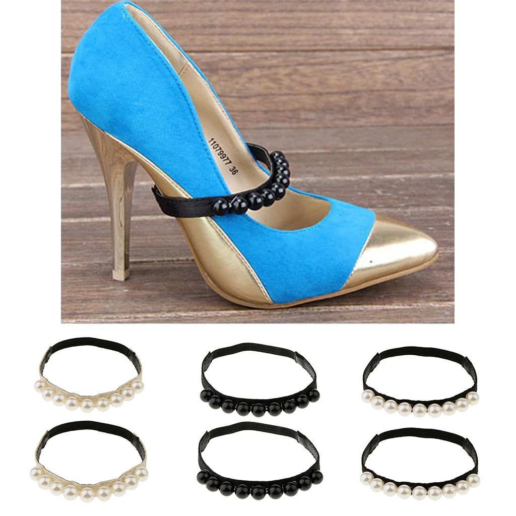 1 pair Detachable Anti-slip Anti-loose Leather Shoe Straps Shoe Accessories For Loose High Heeled Shoes Wedges Flats