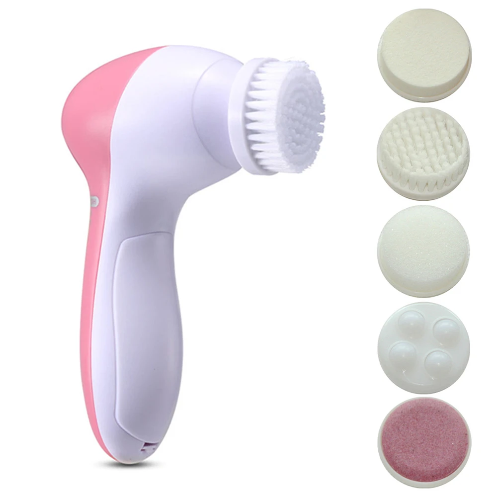 Escova giratória elétrica para limpeza facial, 5 em 1, ferramenta de  massagem facial, escova facial, limpador de poros, para spa|Powered  Dispositivos De Limpeza Facial| - AliExpress