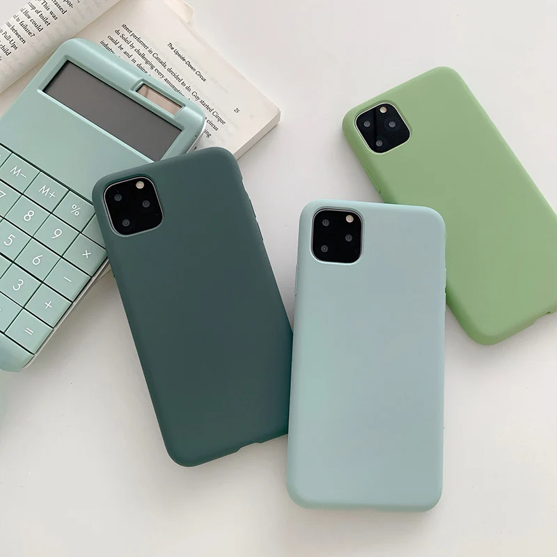 Полночный зеленый жидкий силиконовый чехол для телефона для iphone 11 11Pro Max X XR XS Max 7 8 Plus матовый чехол для телефона защитный чехол