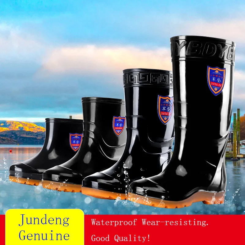 

Plus Cotton Removable Rain Boots Work Shoes Fishing Car Wash Non-slip Wear Protection Miners Waterproof Galoshes Adult Rainboots