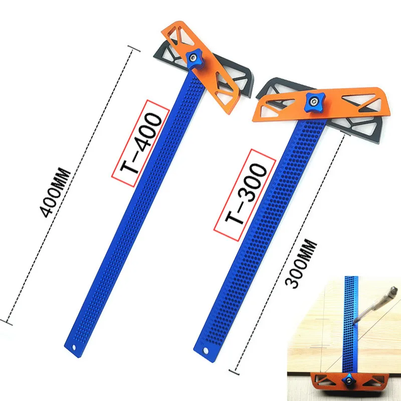  T300/T400 Carpenter tools T Type Square Ruler Woodworking Aluminum Alloy Scriber Measuring Carpentr