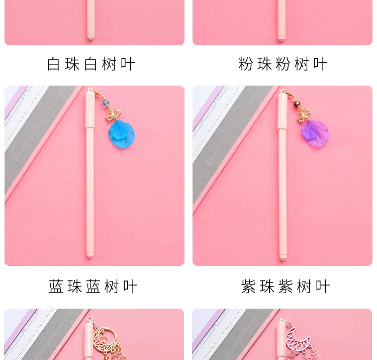 1 шт. гелевая ручка Kawaii Милая металлическая гелевая ручка с подвеской креативная конфетная цветная ручка для девочек, студенческие канцелярские принадлежности Рождественский подарок для детей