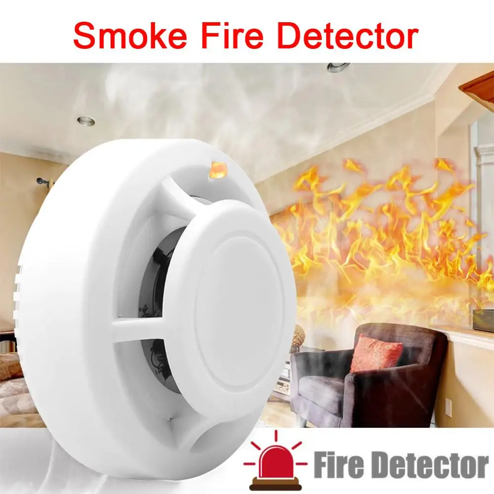 Detector de humo de alta sensibilidad, alarma independiente de seguridad para el hogar, Sensor de fuego inalámbrico, indicador LED de seguridad