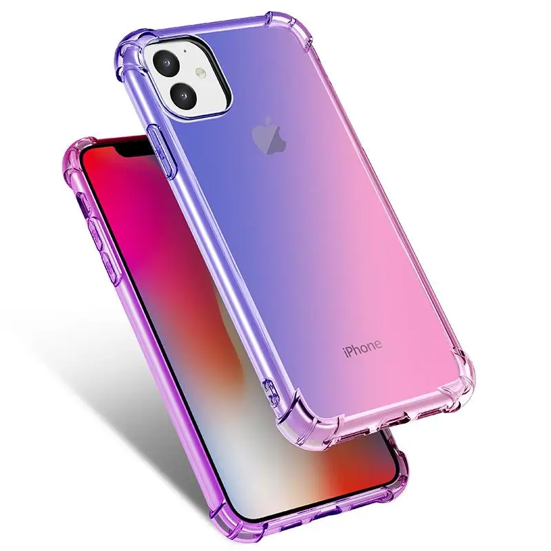 Подходит для iphone 11 градиентный цвет мобильный телефон оболочки четыре угла анти-падение ультра-тонкий защитный чехол - Цвет: 5