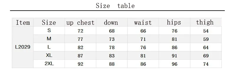 size table