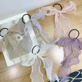 

2020 Spring And Summer New Hair Ring Lace Streamer Girl Heart Fairy Sweet Hair Accessories